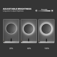 Fonction de mémoire anti-buée pour hôtel Miroir mural intelligent 32 pouces rond tactile pour salle de bain Miroir LED réglable