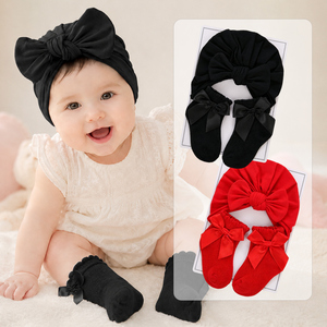 Gorros <span class=keywords><strong>de</strong></span> <span class=keywords><strong>Turbante</strong></span> <span class=keywords><strong>para</strong></span> Bebé <span class=keywords><strong>de</strong></span> Algodón Súper Suave, Versión Coreana, con Juego <span class=keywords><strong>de</strong></span> Calcetines con Lazo, Productos <span class=keywords><strong>para</strong></span> Bebé Elásticos y Sólidos, <span class=keywords><strong>6</strong></span> Colores, Venta al Por Mayor <span class=keywords><strong>de</strong></span> Fábrica - Product Image 1