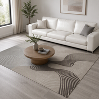 Tapis oriental géométrique antidérapant sur mesure de haute qualité, tapis moderne en laine et soie tufté à la main pour salon et chambre à coucher