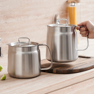 Grand filtre à huile tasse en acier inoxydable pour usage intensif récipient à graisse <span class=keywords><strong>de</strong></span> cuisine Bacon passoire à huile <span class=keywords><strong>friteuse</strong></span> - Product Image 1