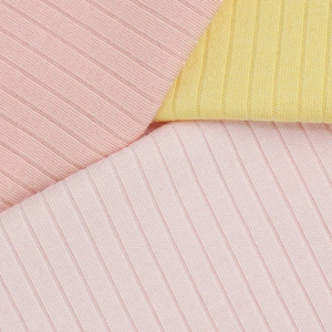 Tecido Rib para Sublimação em Fábricas e Têxteis, Malha Canellada 1*1, Cor Branca e Rosa, Tecido de Algodão com Elastano - Product Image 4