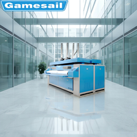 Repasseuse à plat double rouleau en acier inoxydable, gaz GPL, usage commercial et industriel, monophasée, marque Gamesail