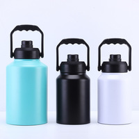 Bouteille d'eau en acier inoxydable 128oz en métal grande capacité voyage noir personnalisé avec poignée pichet d'eau d'un gallon