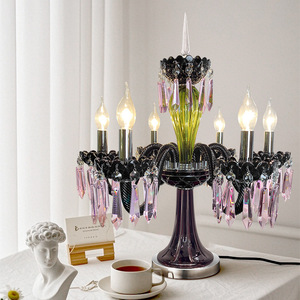 Lámpara de mesa Led de estilo europeo, vela de cristal, lámpara de pie para Villa, sala de estar, restaurante - Product Image 4