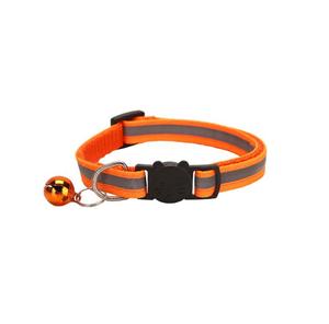 Verbessertes verstellbares, gestreiftes Katzen halsband aus Nylon mit reflektieren der Licht abreiß schnalle und Haustier halsband glocke für Katzen und Hunde - Product Image 4