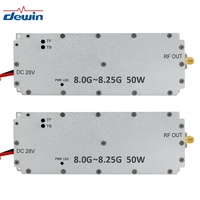 Amplificateur RF GaN Dewin DW-PA-07 C-UAS pour neutralisation d'UAV 6-8GHz 8000-8250MHz, Source de Bruit VCO 8.25G, Anti-Drone Anti-FPV 28V