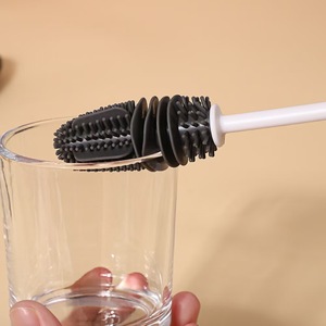 Cepillo giratorio de silicona <span class=keywords><strong>con</strong></span> mango largo de plástico para limpieza manual de biberones, 360 grados sin ángulos muertos, para limpiar manchas de té. - Product Image 4