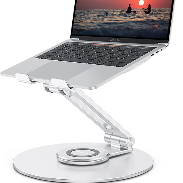 2023 MG Aluminum Alloy Adjustable Laptop Stand with 360 Rotating Base Ergonomic Foldable Design Easy Storage in Stock