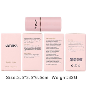 Stick de blush crème multi-usages vegan, logo personnalisé, nouvelle vente en gros, fini dewy, contour, blush stick monocolore, maquillage - Product Image 5