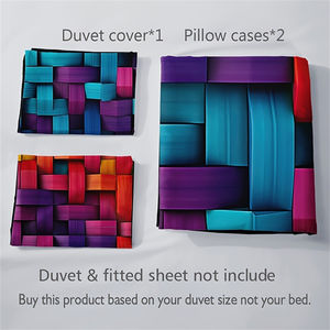 Hoogwaardig <span class=keywords><strong>3</strong></span>-delig geweven gestreept dekbedovertrekset voor thuis en hotel, polyester dekbedovertrek met kussenslopen - Product Image 3