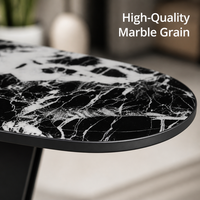 Table d'appoint moderne GOLDKING pour salon, style Napoléon, en marbre noir, base cantilever en métal noir, polie à la main, OEM ODM Direct