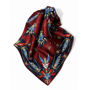 Small 100% Satin Charmeuse Silk Scarf Hand Rolled Edge Luxury Neckerchief 50x50cm Women's MonaScarfs - Product Image 2