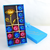 Set Hadiah Kreatif Mawar Emas 24K untuk Natal, Hari Valentine, dan Ulang Tahun untuk Pacar Wanita dan Pacar Pria