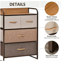 Meuble de rangement en tissu de style américain contemporain, écologique, peu encombrant, à tiroirs, avec dossier, multi-niveaux, pour villa, transfrontalier
