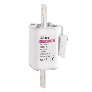 Fusible haute vitesse 1500VDC en céramique et porcelaine, corps carré, contacts à connexion par boulons, capacité de coupure 100kA pour stockage d'énergie - Product Image 3