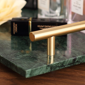 Natural Stone <b>Storage</b> <b>Tray</b> Rectangle Minimalist Design Living Room Decorative Organizer Metal Handle - Product Image 4