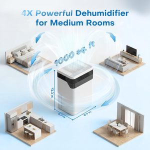 Déshumidificateur thermoélectrique portable intelligent pour maison, camping-car et usage domestique, avec fenêtre de visualisation, 2 pintes/24h - Product Image 6