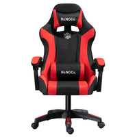 Chaise de jeu ergonomique pivotante pour ordinateur avec revêtement confortable Design moderne en cuir synthétique en acier inoxydable-pour bureau à domicile