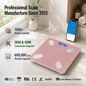 Báscula digital minimalista para baño, práctica báscula de grasa corporal para <span class=keywords><strong>el</strong></span> hogar con pantalla LCD, analizador de peso con aplicación para smartphone. - Product Image 1