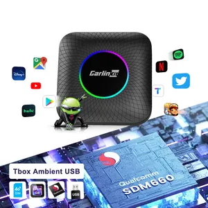 Tbox LED portátil sistema Android car play 128GB Smart Media Box inalámbrico Android auto Box Carplay AI Box