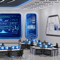 Mesa de Estudio para Estación de Televisión Personalizada, Consola de Transmisión de Noticias, Muebles para Sala de Control y Monitoreo de CCTV