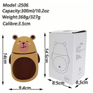 C384 Venda Quente Urso Copo De Vidro De Parede Dupla Resistente Ao Calor Copo De Vidro De Borosilicato Bonito Animal Design Criativo Vidro Beber - Product Image 4