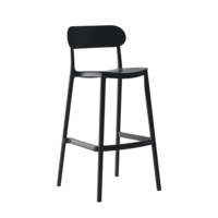 Tabouret de bar moderne à hauteur réglable, avec repose-pieds en plastique noir, pour cuisine, salon, école - usage commercial
