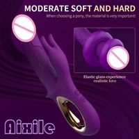 Vibrateur pour femmes, jouets sexuels, vibrateurs pour point G et mamelons, godemiché avec 12 modes de vibration, vibrateur lapin, jouets pour adultes, godemichés à mouvement de poussée