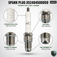 Bougie d'allumage pour moteur à gaz MTU X52404500059, bougie à chambre à précombustion en iridium d'origine pour groupe électrogène au biogaz ou au gaz naturel S4000 L64F L64FNER