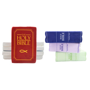 Almohada de Peluche con Versículo Bíblico Personalizado, Rellena de Tela Suave, en Forma de Libro Rojo y Azul, Almohada de Sofá con Forma de Libro de la Biblia Sagrada para <span class=keywords><strong>Personas</strong></span> - Product Image 1