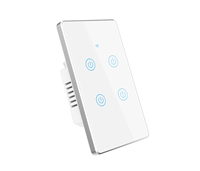 Interrupteur mural intelligent Tuya Larkkey Smart Glass Touch Switch Smart Life 10A Wi-Fi, système de maison intelligente K3NL_US-01 WiFi (L+N)