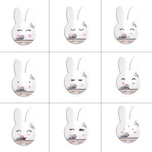 Autocollants muraux 3D en forme de lapin pour chambres d'enfants, décoration murale en acrylique, décoration de maison DIY, chambre à coucher, salle de bain, écologiques, autocollants adhésifs - Product Image 5