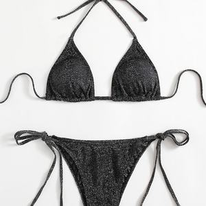 Novedades: Conjunto de Dos Piezas para Mujer, Top Corto con Escote Cruzado, Bikini sin Espalda, de Secado Rápido - Product Image 5