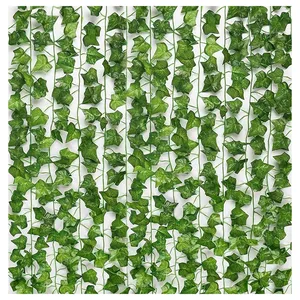 Artificial Plant Vines Wall Hanging Rattan Leaves Branches Outdoor Garden Home Decoration for Wedding Wall Decor Greenery