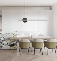 Lustre moderne minimaliste pour salle à manger, lampe suspendue longue en marbre italien haut de gamme, lampe LED