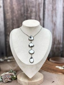 Handmade Sterling Silver Peacock Dahlia White Bufflo <b>Turquoise</b> Necklace Unique Jewelry Gift for Unisex Party Occasions - Product Image 3