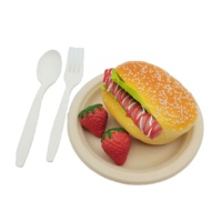 Assiettes en papier de bagasse biodégradables de 9 pouces écologiques et jetables vertes pour fast-food, compostables pour les fêtes et les restaurants