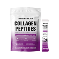Poudre de protéines de collagène hydrolysé OEM, types I, II, III, avec biotine, acide hyaluronique, vitamine C, bovin et marin, pour la peau adulte