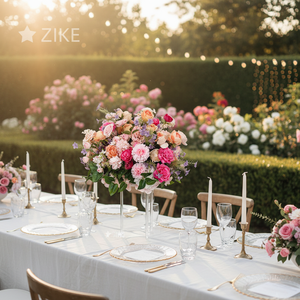 Décorations de Quinceañera en soie, centres de <span class=keywords><strong>table</strong></span> de mariage, chemin de <span class=keywords><strong>table</strong></span> en soie bordeaux artificielle pour baby shower, ensembles de décoration de fête - Product Image 5