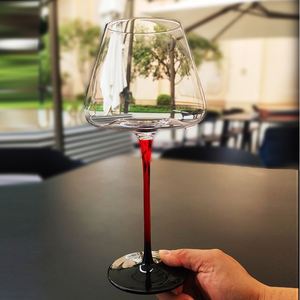 Hxglass Luxe Concave Fond Rouge <span class=keywords><strong>Verre</strong></span> À Vin Design Classique Noir Noeud Papillon Bourgogne Gros Ventre Restaurant Gobelet <span class=keywords><strong>Verre</strong></span> En Cristal - Product Image 3