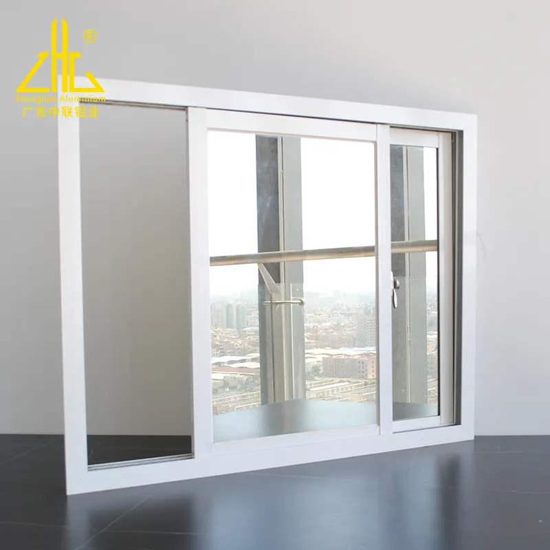 Zhonglian nfrc provar janelas deslizantes de alumínio, de alta qualidade, sem moldura, à prova de som