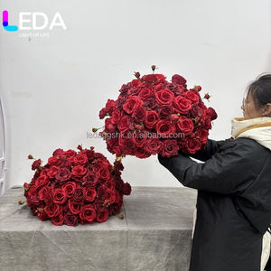 LEDA Popular Selling 60Cm And 70Cm <b>Flower</b> Ball Artificial <b>Red</b> <b>Rose</b> <b>Flower</b> Ball - Product Image 1