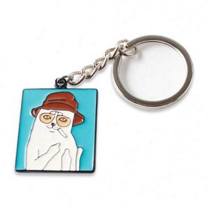 Llavero de Metal de Aleación de Zinc Esmaltado, con Logotipo Personalizado, Diseño de Perro de Dibujos Animados, Doble Cara, Chapado en Oro/Plata, 2.5mm de Grosor, Promocional - Product Image 4