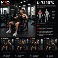 MRD Premium Appareil de musculation de poitrine biomécanique réglable en acier robuste pour club de fitness