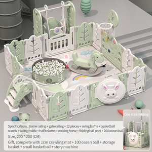 Recinto per Bambini da Interno, Box per Neonati, Combinazione di Altalena e Scivolo in Plastica per Bambini - Product Image 4