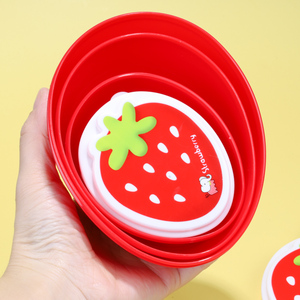 BPA Miễn Phí 4 Pcs Set Phim Hoạt Hình Snack Hộp Dâu Tây Hình Dạng Mini Kẹo Boxes120ml + 200Ml + 350Ml + 500Ml Nhựa Thực Phẩm Lưu Trữ Container - Product Image 3