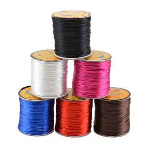 60Meters Braided Macrame Silk Macrame Cord Rope Thread Wire 1.5mm DIY Chinese Knot Satin Bracelets Making Findings Beading