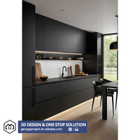 Meubles de cuisine européens, idées de design d'intérieur, ensemble d'armoires en bois massif, style moderne
