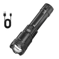 Lampe de poche à zoom télescopique P50 Batterie au lithium intégrée Chargement USB Lampe de poche de camping en plein air puissante