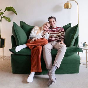 Sofá de tamaño pequeño para sala de estar, asiento individual, dormitorio simple, sofá de tela para apartamento, nórdico, espacioso, perezoso, puede acostarse - Product Image 2